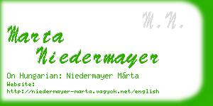 marta niedermayer business card